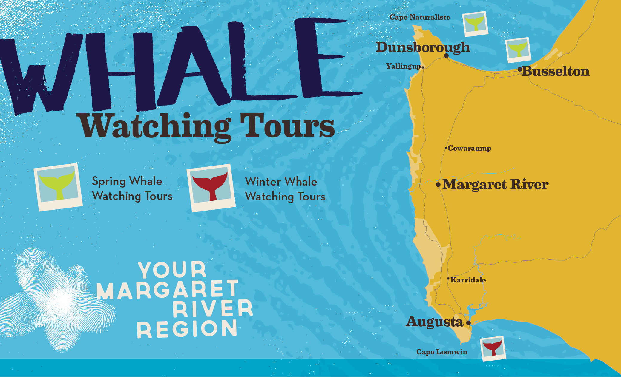 Whale Watching Map Margaret River