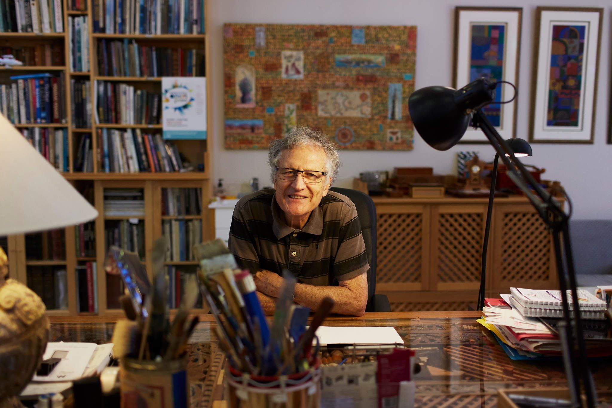 Acclaimed artist Leon Pericles in his Margaret River studio. Credit Tim Campbell.
