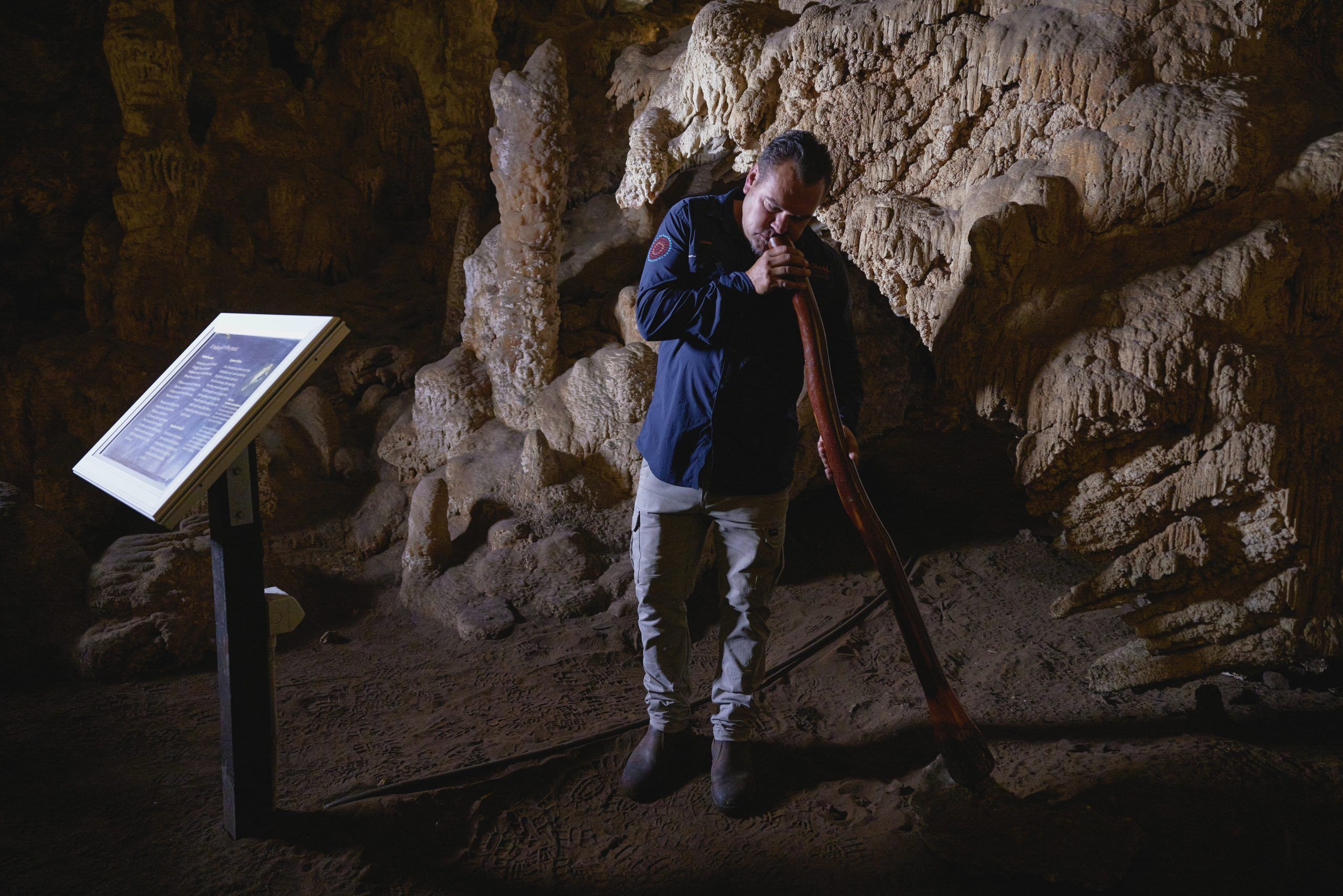 Josh Whiteland and Digeridoo at Ngilgi Cave