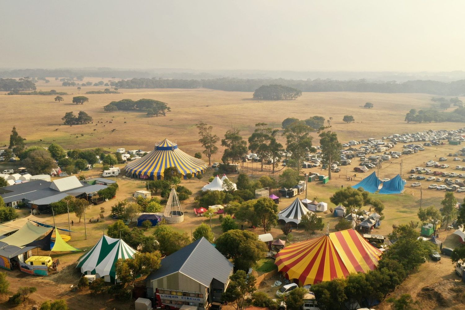 View of Karnidale Circus Festival from the air