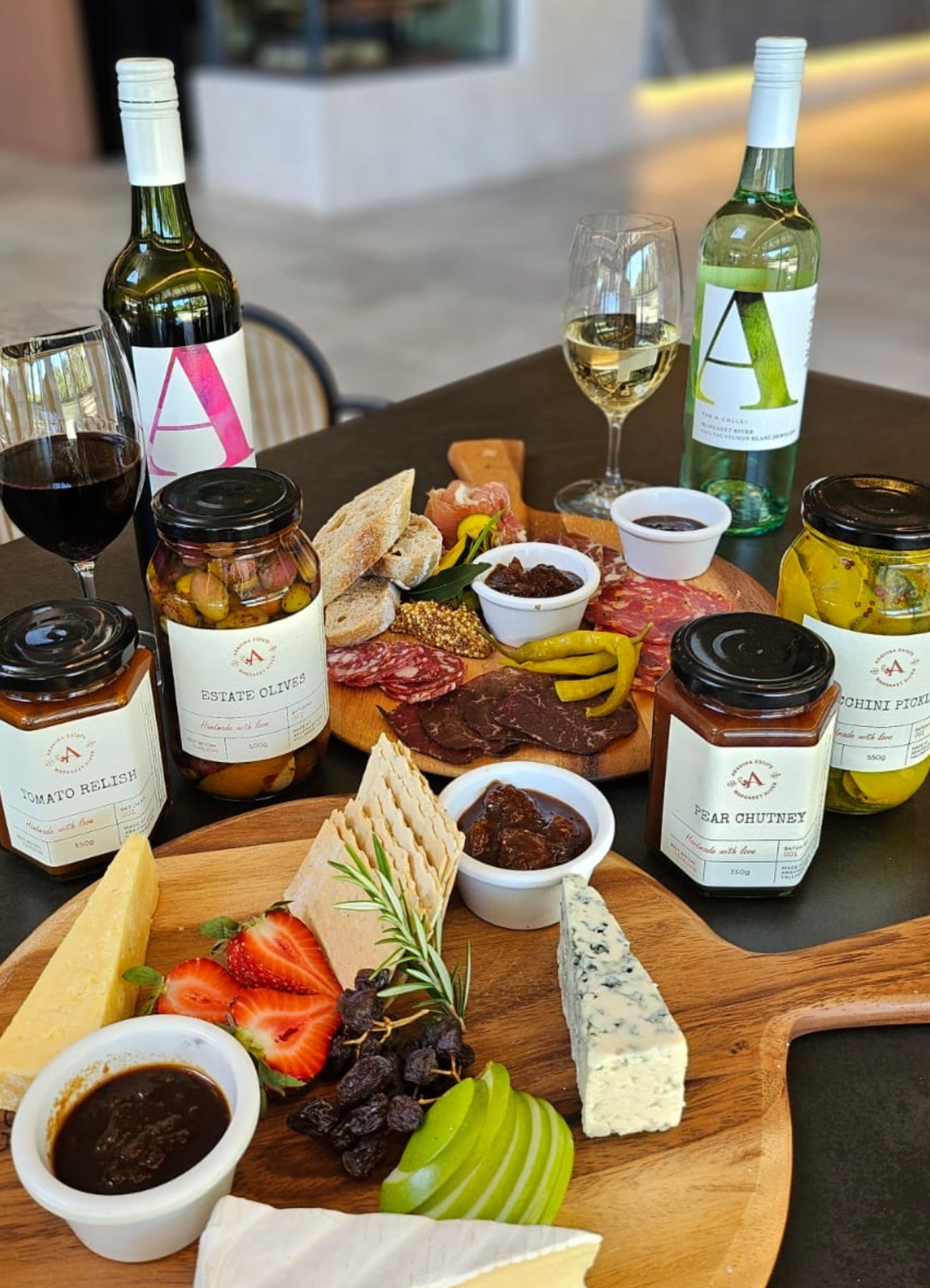 Aravina Estate cheese platter