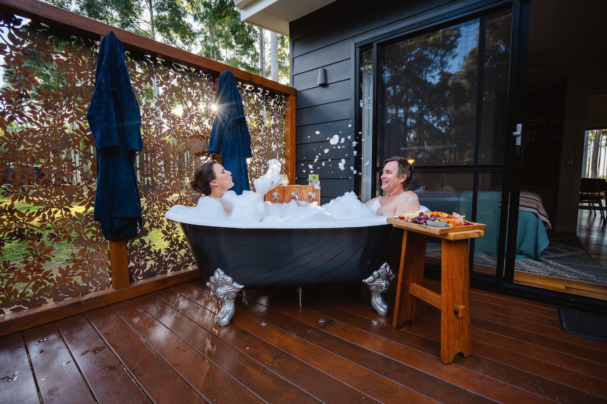 Tree Chalets outdoor bath