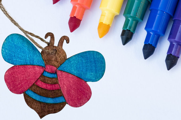 Decorate a wooden insect ornament