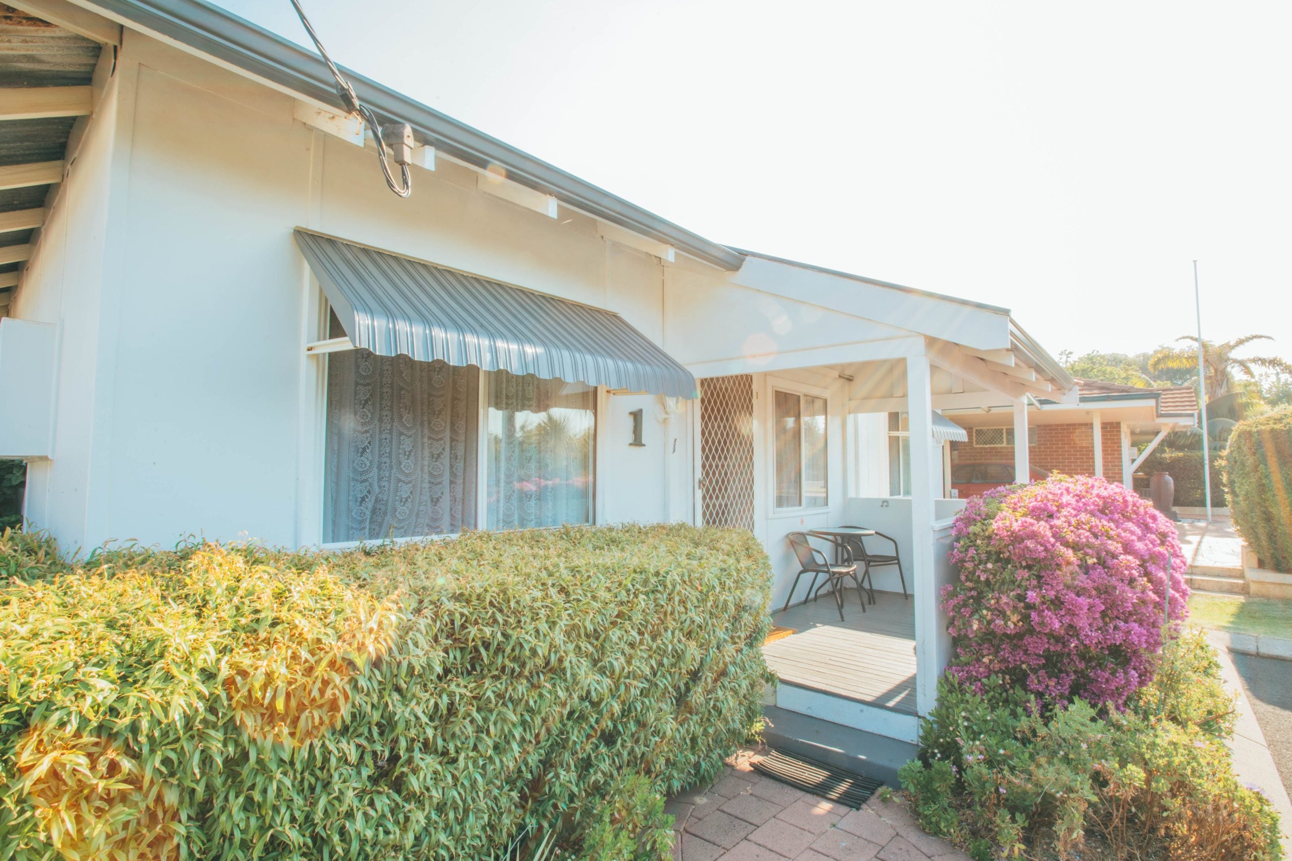 The entrance to one of the chalets.