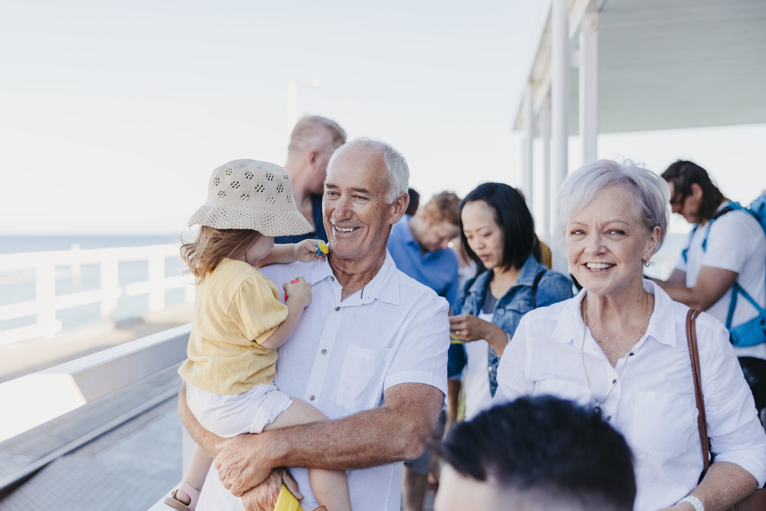 Family on the Busselton Jetty train.