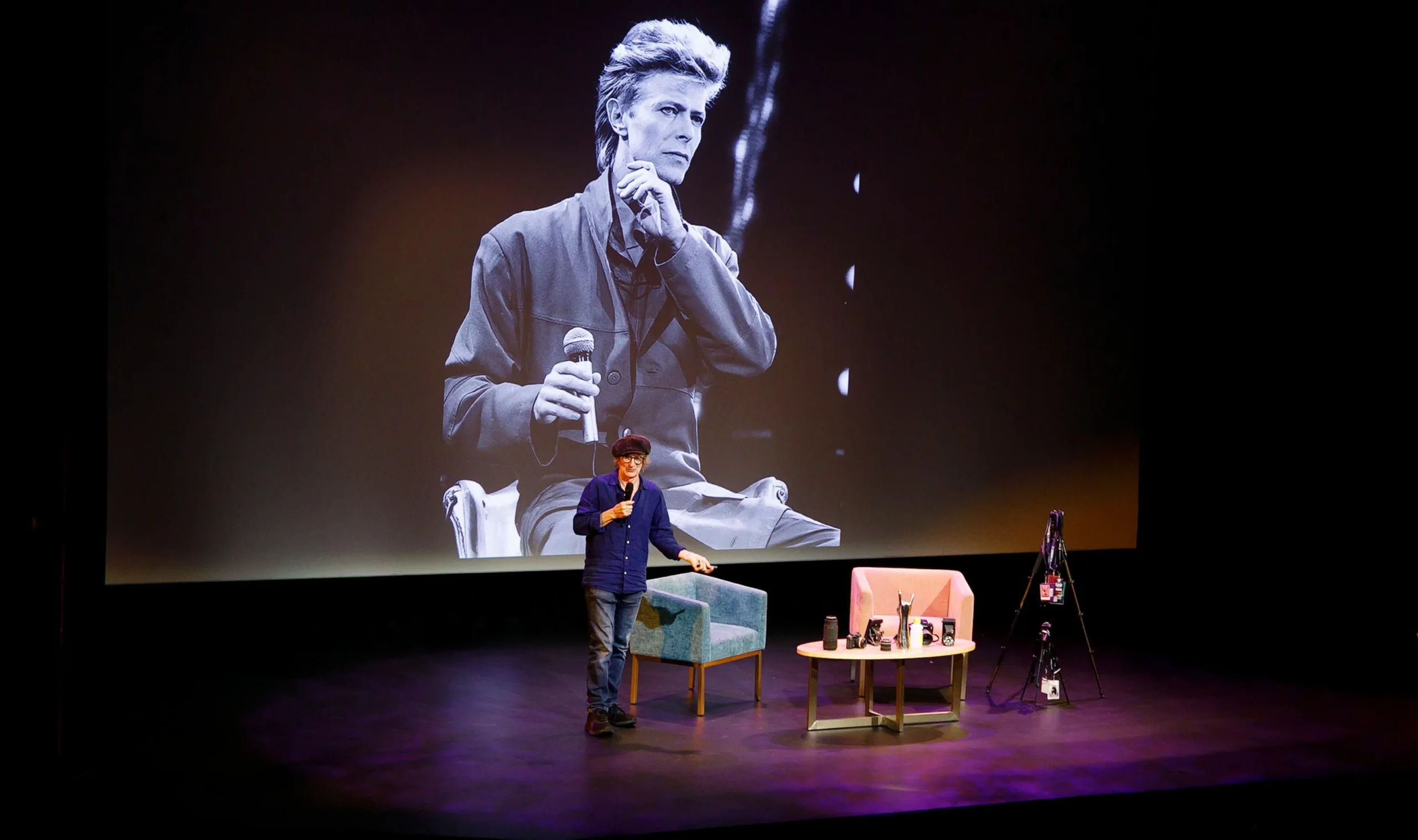 Photographer Tony Mott on stage