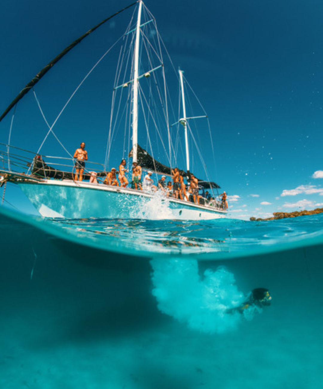 Adventure Sailing's 65 foot white yacht named Starsand